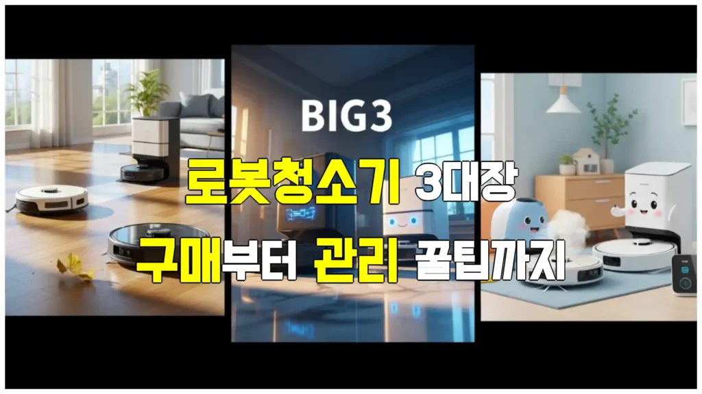로봇청소기 3대장: 구매부터 관리 꿀팁까지