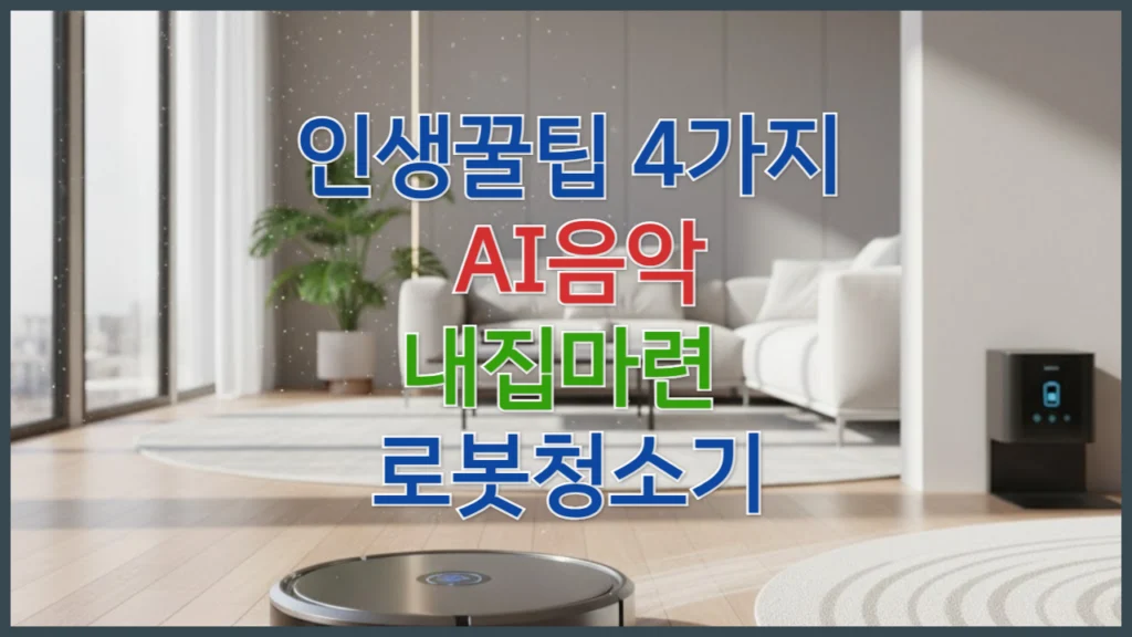 인생꿀팁 4가지: AI음악, 내집마련, 로봇청소기