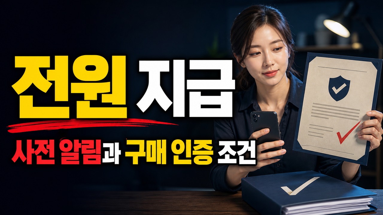 사전 알림 1만원권과 쿠쿠 정수기 구매 인증 2만원권, 전원 지급 대상이 다른 이유 관련 핵심 정보를 상징적으로 보여주는 썸네일 이미지